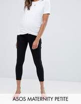 Thumbnail for your product : ASOS Maternity DESIGN Maternity Petite Ridley high waisted skinny jeans in clean black with over the bump waistband