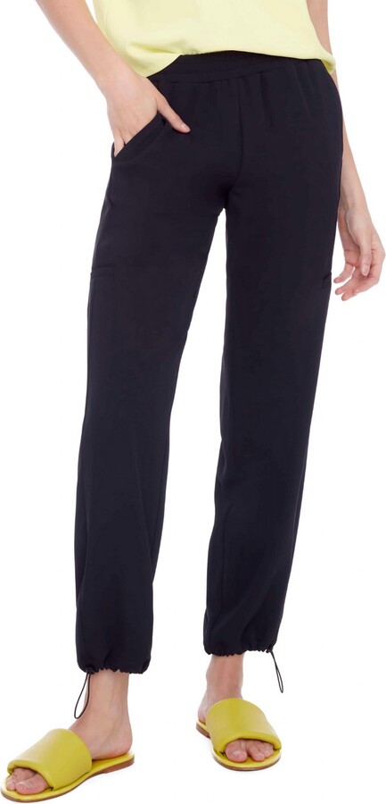 I Love Tyler Madison Roxette Solid Vegan Silk Jogger Pant In Black