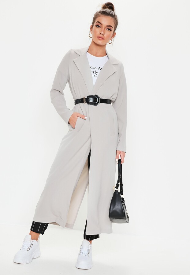 light grey duster coat