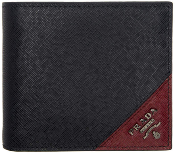 gray prada wallet