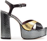 Thumbnail for your product : Marc by Marc Jacobs Embossed Leather Platform Sandals