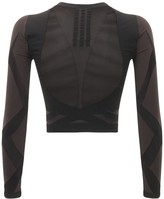 Thumbnail for your product : adidas x Wolford Sheer Motion Cropped Long Sleeve Top