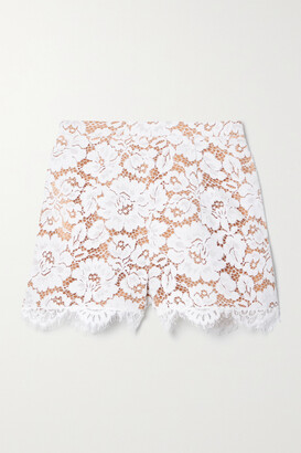 Michael Kors Collection - Scalloped Cotton-blend Corded Lace Shorts - White