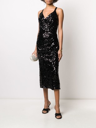 Dolce & Gabbana sequinned V-neck midi gown