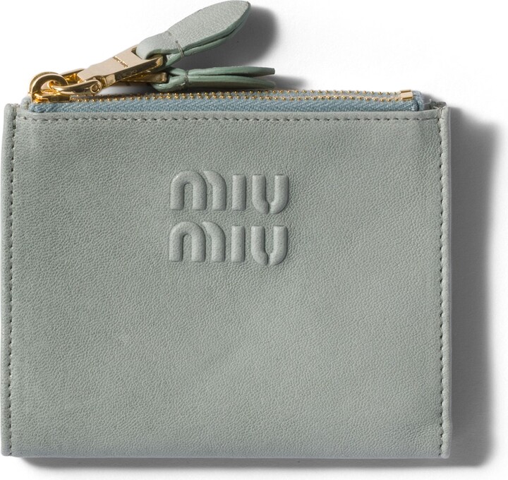 Miu Miu Small Nappa Leather Wallet Woman Powder Blue