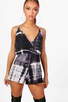 Thumbnail for your product : boohoo Tie Dye Wrap Cami Playsuit