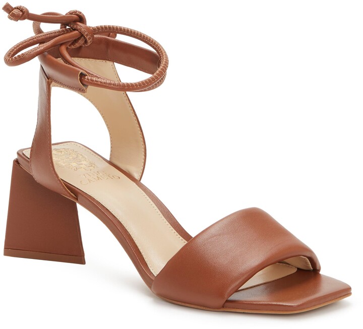 cognac strappy heels