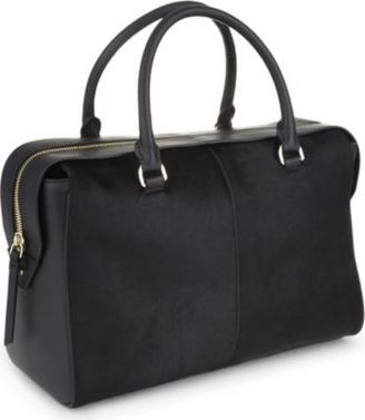 DKNY Greenwich calf-hair large leather satchel