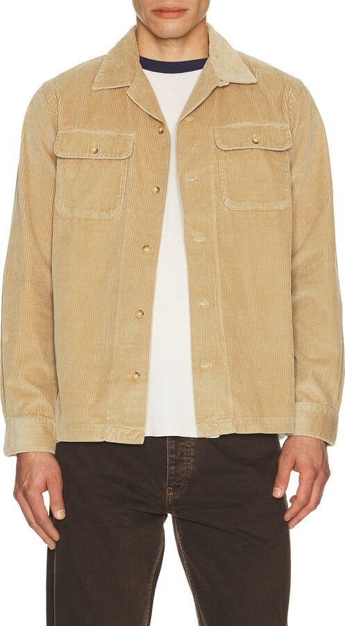 Polo Ralph Lauren Wide Wale Corduroy Teton Camp Shirt in Tan