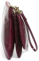 Thumbnail for your product : Hobo Triad 3-Pack Zip Top Leather & Genuine Calf Hair Travel Pouches