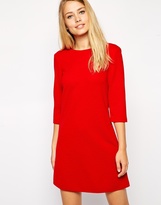 Thumbnail for your product : ASOS Shift Dress in Textured Rib with 3/4 Length Sleeves