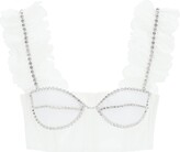Cotton Bustier Top With Crystals 