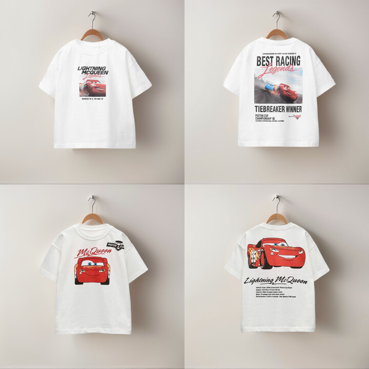 Kids Thin Pure Cotton Costume Child Tees Car Printing Tops Summer Wear Cartoon Short Sleeve T Simple Cute Loose Bottoming Shirt