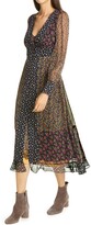 Thumbnail for your product : le superbe Magnolia Lane Metallic Thread Floral Mix Print Long Sleeve Chiffon Dress