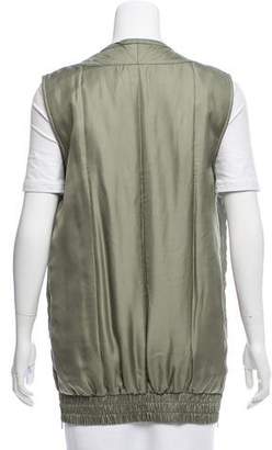 Rag & Bone Silk Zipper-Accented Vest