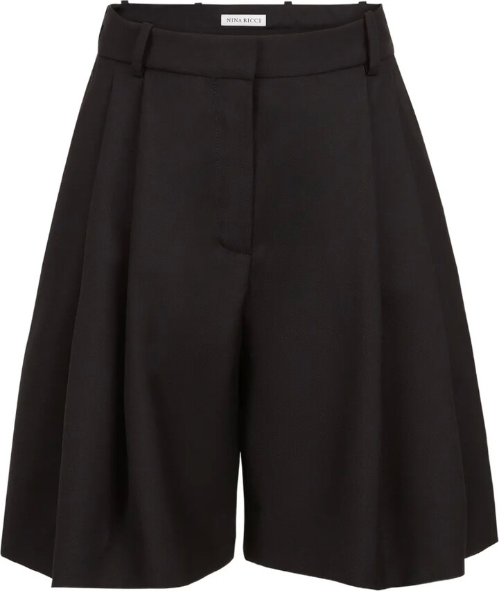 Nina Ricci Pleated High-Waisted Shorts