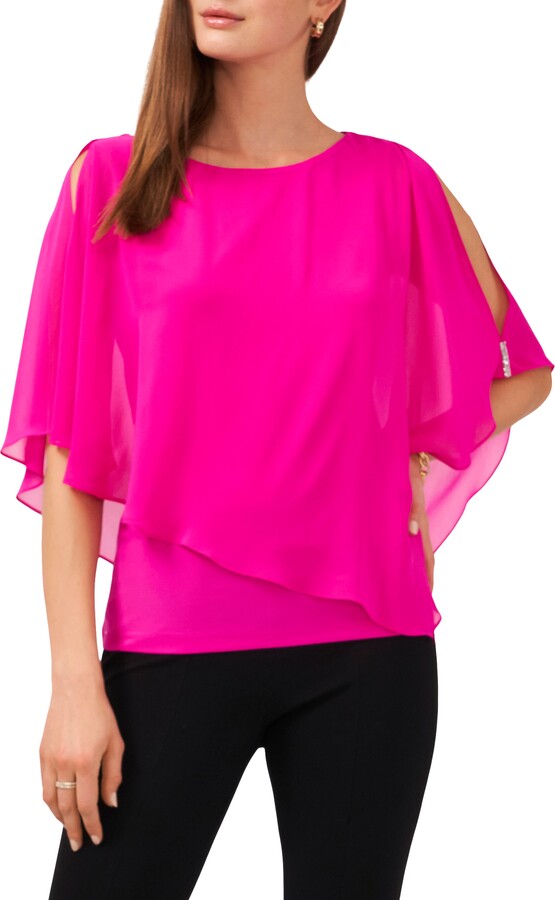 chaus split neck blouse