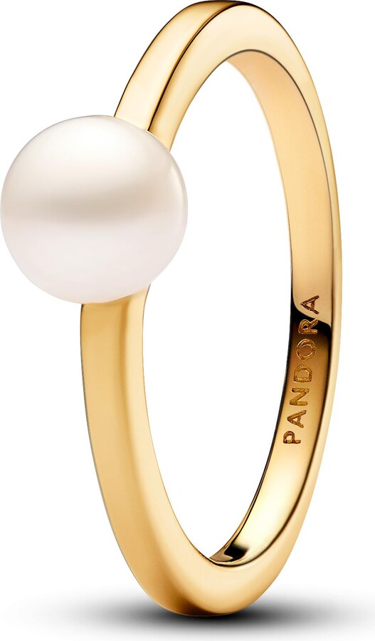 Pandora Timeless 14k Gold-plated ring with white treated