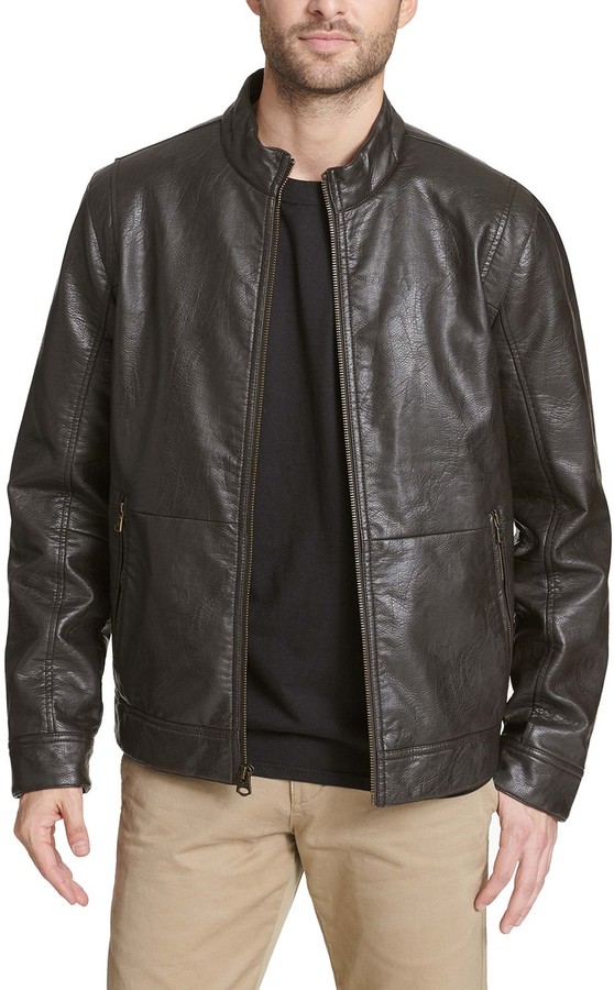 Dockers Men's Pebbled FauxLeather Racer Jacket ShopStyle