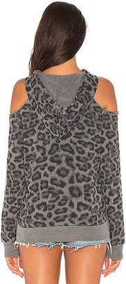Splendid Leopard Cold Shoulder Sweatshirt