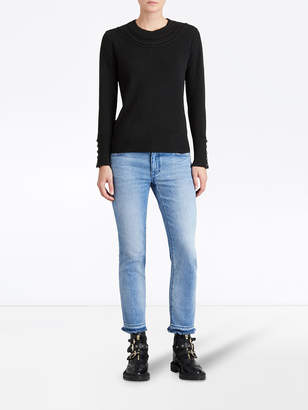 Burberry Cable Knit Yoke Cashmere Sweater