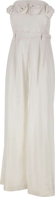 Kaos Rose Motif Strapless Jumpsuit