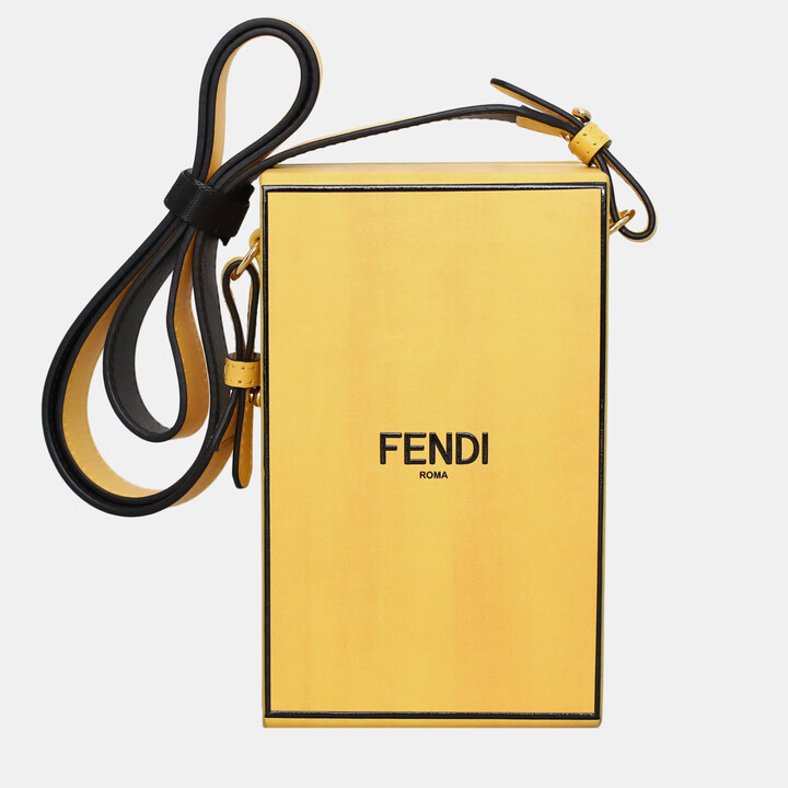 Fendi Vertical Box Yellow Leather Bag
