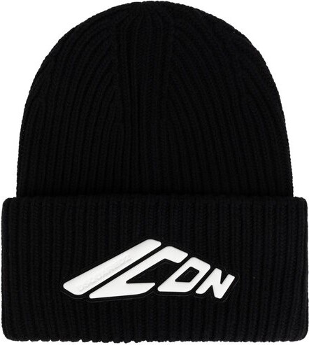 DSQUARED2 Icon Appliqué Turn-Up Hem Knitted Beanie