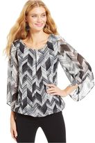 Thumbnail for your product : Amy Byer Printed Bubble-Hem Top