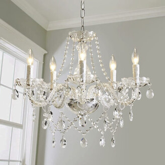 House of Hampton Dyte 5 - Light Kitchen Island Classic/Traditional LED Chandelier with Crystal Accents