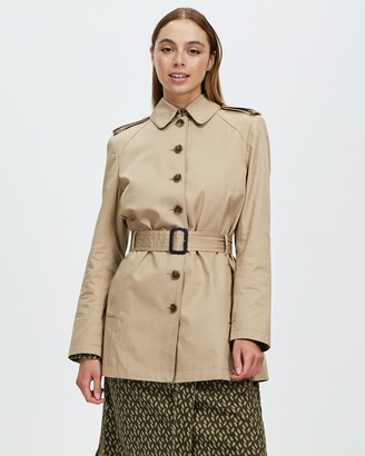 David Lawrence Women's Nude Coats - Grecia Short Trench - Size One Size, 16 at The Iconic