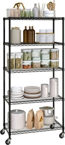 Seville Classics UltraDurable 5-Tier 36" x 14" Steel Wire Shelving Unit, White
