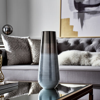 Cordey Decorative Vase Metal Iron Construction Glam Style Accent with Smooth Tapered Silhouette and Modern Sculptural Design for Contemporary Interior