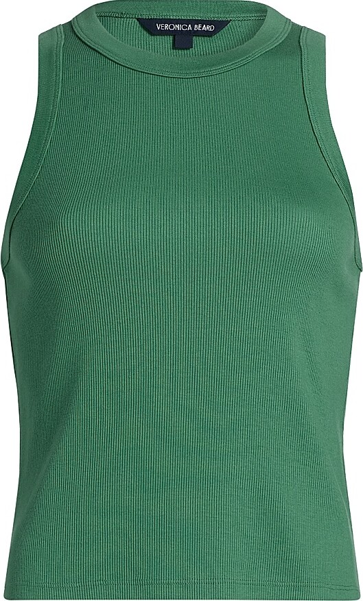 Veronica Beard Women's Jordyn Cotton Crop Tank - Clover - Size XS