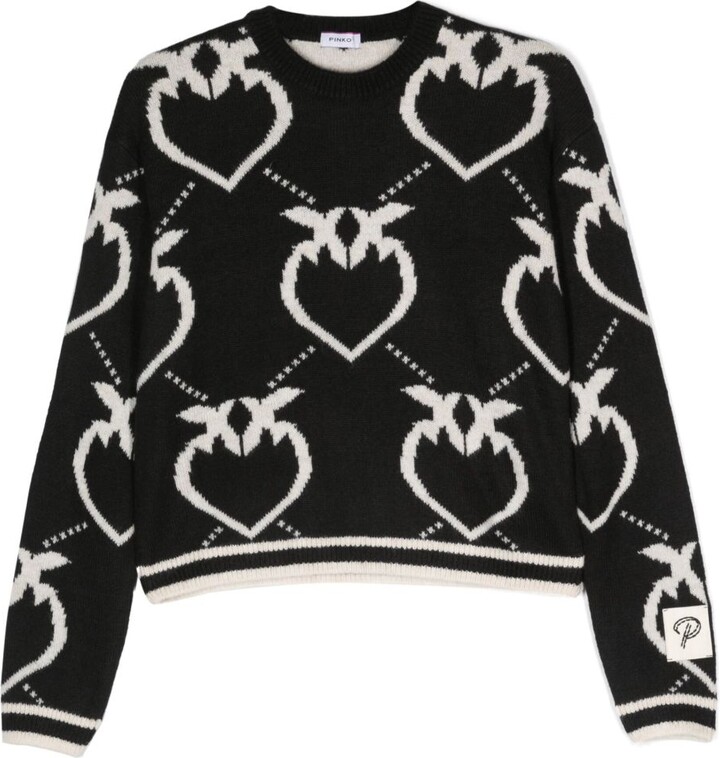 Pinko Kids Intarsia-Knit Logo Jumper ShopStyle Girls' Knitwear