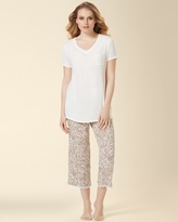 Thumbnail for your product : Soma Intimates Embraceable Cool Nights Short Sleeve V-Neck Pajama Tee Ivory
