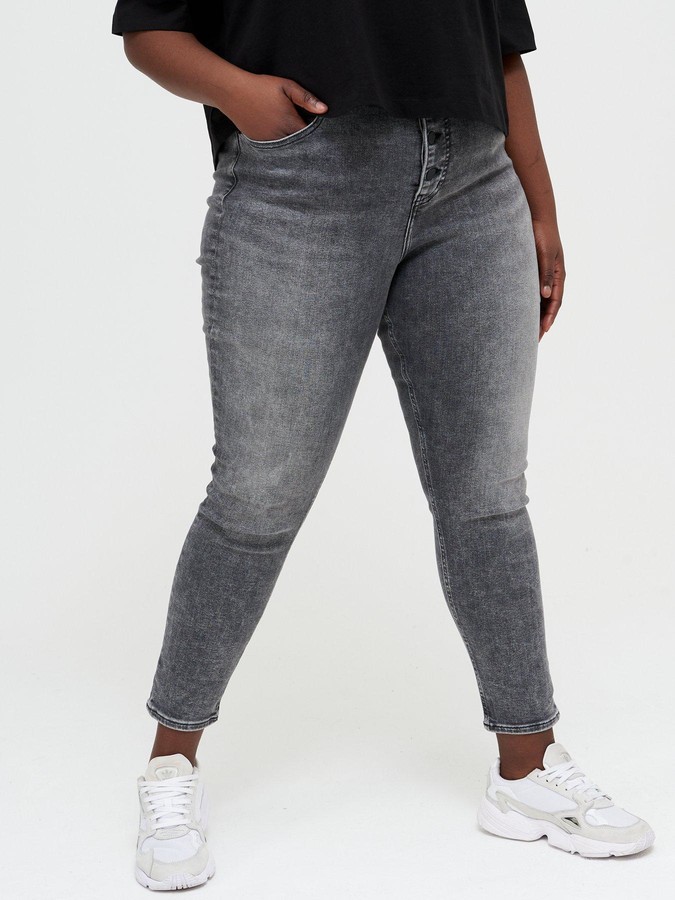 Calvin Klein Jeans Plus Size High Rise Ankle Length Skinny Jean Grey -  ShopStyle