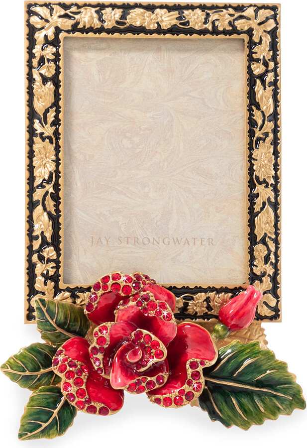 Jay Strongwater Night Bloom Rose Frame, 3" x 4"