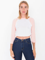Thumbnail for your product : American Apparel Poly-Cotton Cropped 3/4 Sleeve Raglan