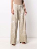 Thumbnail for your product : Jejia Marble-Print Wide-Leg Trousers