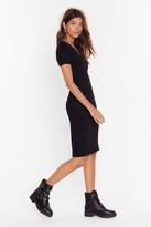 Thumbnail for your product : Nasty Gal Womens Get Rib Right Crew Neck Midi Dress - Black - M/L