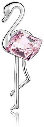 Miki&Co Silver Swarovski Elements Women's Crystal Crane Brooch, with a Gift Box