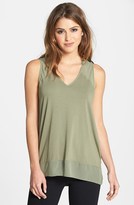 Thumbnail for your product : Vince Camuto Chiffon Trim V-Neck Tank
