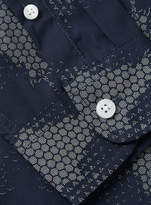 Thumbnail for your product : Topman Navy Print Smart Long Sleeve Shirt