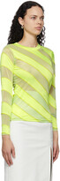 Thumbnail for your product : Meryll Rogge Yellow Diagonal Stripes Fluid Long Sleeve T-Shirt