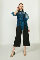 Thumbnail for your product : Coast Animal Printed Organza Short Sleeve Top