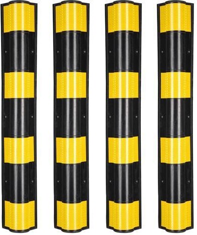Yescom USA, Inc. Yescom 31' Rubber Round Edge Corner Guard w/ Reflective Yellow Strip For Garage 4 Packs