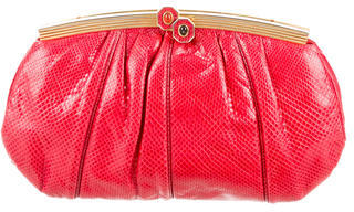 Judith Leiber Embossed Leather Clutch