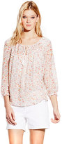 Thumbnail for your product : Vince Camuto Tie-Front Ditsy Floral Shirt