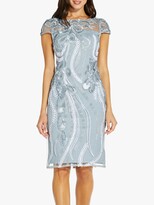 Thumbnail for your product : Adrianna Papell Cocktail Floral Embroidered Knee Length Dress, Light Grey